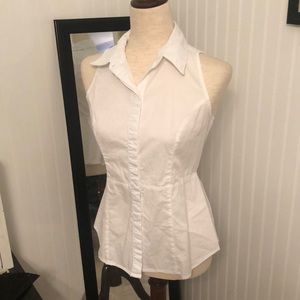 Button down collared blouse vest